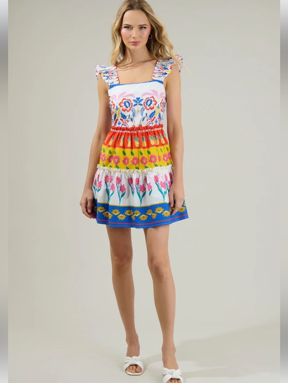 NWT Olympia Floral Ruffle Tiered Mini Dress